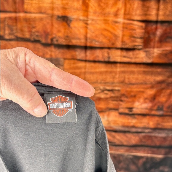 Harley-Davidson Black Tee with Green Motorcycle Graphic - Picture 12 of 13